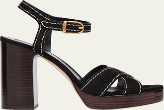 Stuart Weitzman 95mm Park Suede Platform Sandals