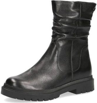 Caprice Elegante zwarte leren laarzen - Dames - Enkellaarsjes - Zwart - 39 EU - Leer - Schoenen