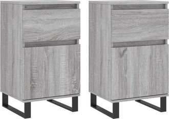 vidaXL Sideboards 2 pcs Grey Sonoma 40x35x70 cm Engineered Wood Vidaxl
