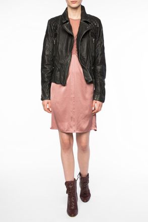 AllSaints Cargo Leather Jacket, Womens, Black