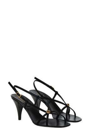 Versace Medusa Cage Slingback Sandal in Black-Gold at Nordstrom, Size 11Us