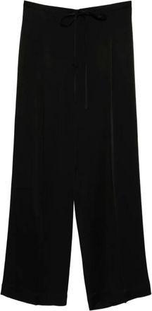 Róhe Wide Trousers, female, Black, Size: XS Black Tie-Waist Trousers Straight Hem