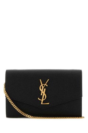 Saint Laurent Black Leather Uptown Clutch