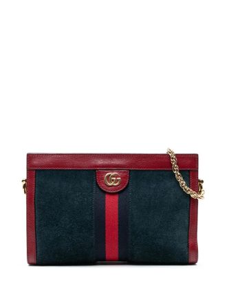 Gucci Borsa a tracolla Ophidia piccola in pelle scamosciata con catena 2016-2025 - Blu