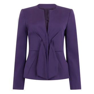 Alberta Ferretti Jassen, Dames, Paars, S, Jas zonder kraag