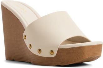 Aldo Grounded Platform Wedge Sandal in Other White at Nordstrom, Size 8.5