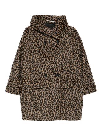 Tagliatore double-breasted animal-print coat - women - Virgin Wool/Mohair/Polyamide/Microfibre - 40 - Black
