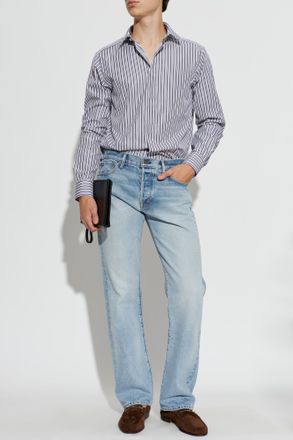 Tom Ford Shirt With Striped Pattern, Mens, White