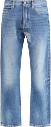 Maison Margiela Blauwe Katoenen Jeans Klassieke Stijl - Heren - Regular Fit Jeans - Blauw - W28 - Katoen - Jeans