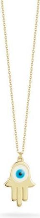 Ember Fine Jewelry Evil Eye Hamsa Pendant Necklace in Gold at Nordstrom Rack, Size 17