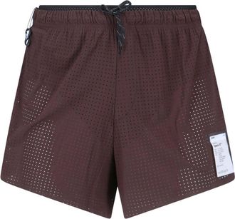 SATISFY Brown Space-O Technical Perforated Shorts