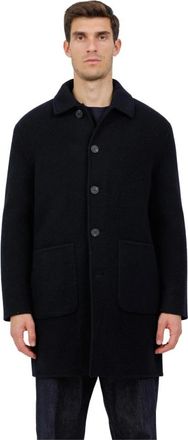 Gimos Cappotto monopetto over in lana - Heren - Mantel - Blauw - L - Wol - Jassen