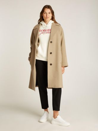 Tommy Jeans Kurzmantel TOMMY JEANS TJW WOOL COAT, Damen, Gr. M (38), relic tan, Obermaterial: 55% Polyester, 35% Wolle, 10% sonstige Fasern. Futter: 100% Polyeste