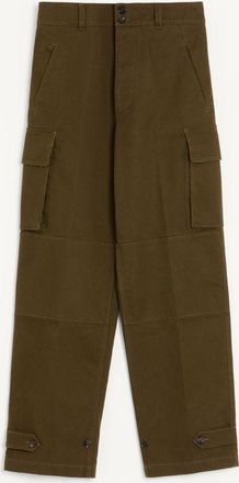 Valentino Pantalone Cargo Valentino In Gabardina Di Cotone Uomo VERDE MILITARE 44