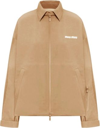 Miu Miu Windjack met rits - Beige