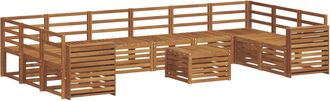 vidaXL Conjunto De Sof&aacute;s De Exterior 11 Uds. Natural Vidaxl
