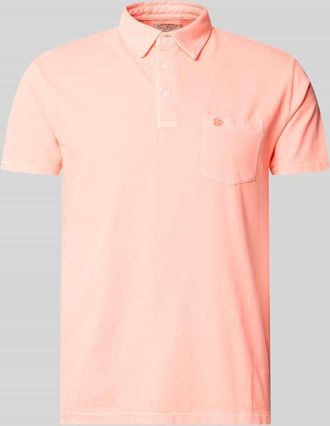 Superdry Slim Fit Poloshirt mit Brusttasche in Koralle, Gr&ouml;&szlig;e XXXL