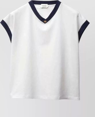 Versace stretch cotton v neck slim fit t shirt