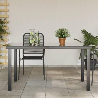 vidaXL Mesa De Jard&iacute;n De Aluminio Y Vidrio Negra 150x90x74 Cm Vidaxl