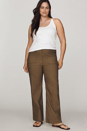 Maeve Colette High-Rise Wide-Leg Full-Length Pants in Magic Fabric