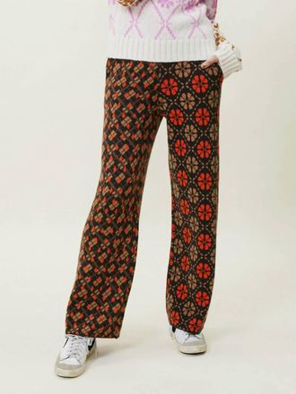 Lingua Franca Womens Jacquard Pants In Chestnut Multi
