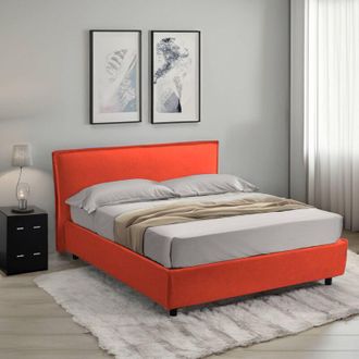 Dmora Cama Matrimonial Bubbio, Desenfundable, Hecho En Italia, Naranja