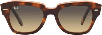 Ray-Ban Elegante Unisex Zonnebril State Street - Heren - Zonnebrillen - Bruin - 49 MM - Accessoires