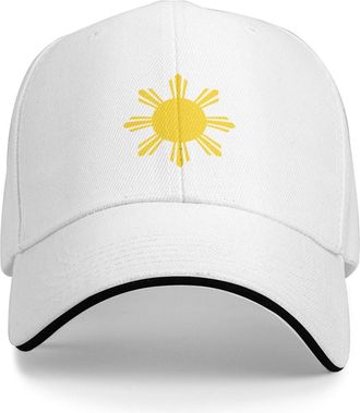 Generic Hat Sun Symbol of The National Flag of The Philippines Sports Cap Low Profile Golf Cap Adjustable Sun Visor Hat for Sport Outdoor Running