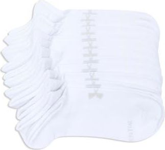 Under Armour 6-Pack Essential No Show Socks in White /White /Halo Gray at Nordstrom Rack, Size Large
