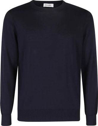 KANGRA Blauwe Katoenen Ronde Hals Trui - Heren - Ronde hals truien - Blauw - 3XL - Katoen - Truien & Vesten