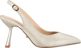 Twentyfourhaitch Schoenen, Dames, Beige, 38 EU, Leer, Delfino Slingback Pomp