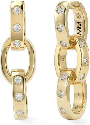 Melinda Maria Ashley Cubic Zirconia Convertible Link Hoop Earrings in Gold-White at Nordstrom
