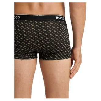 HUGO BOSS Heren Bodywear Logo Boxershorts (Set van 3) (Zwart/Bruin)