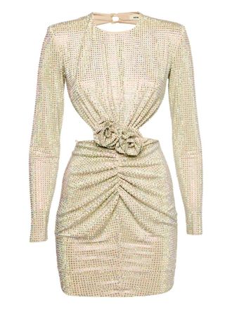 New Arrivals Mini-jurk verfraaid met kristallen - Beige
