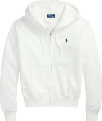 Polo Ralph Lauren Double-Knit Full-Zip Hoodie - Dames - Vesten met rits - Wit - M - Katoen - Hoodies & sweatvesten
