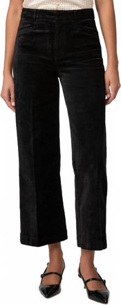 Paige Womens Clean Front Anessa Velvet Trouser In Black
