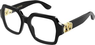 Valentino Geometrische Bril - Dames - Brillen - Zwart - 52 MM - Accessoires