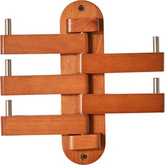 No Brand Ganchos Giratorios Plegables, Soportes De Pared Tipo Acorde&oacute;n, Ganchos De Pared Giratorios De Madera Con Ganchos De Acero Inoxidable, Dise&ntilde;o Plegable 