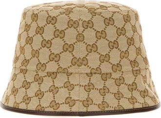 Gucci HAT GG Monogram Fabric Bucket Hat - Beige