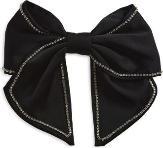 Tasha Rhinestone Bow Barrette in Black at Nordstrom