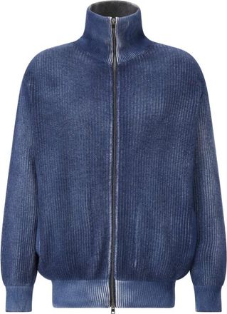 Avant Toi Zip-throughs - Heren - Vesten - Blauw - L - Wol - Truien & Vesten
