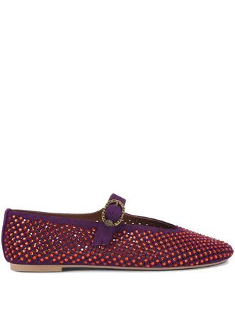 Kurt Geiger Mayfair crystal-embellished ballet flats - Purple