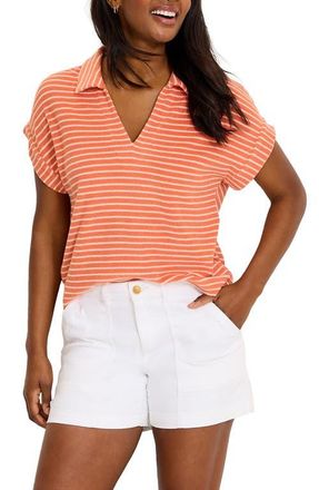Tommy Bahama Suncoast Stripe Terry Cloth Polo in Peach Gelato at Nordstrom, Size X-Small