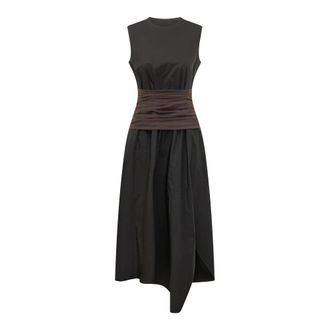 Tory Burch Tory Burch, Midi Dresses, female, Black, Size: S Asymmetric Dress