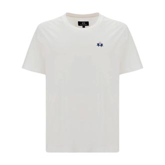 La Martina La Martina, T-Shirts, male, White, Size: XL Short-Sleeve Crew Neck T-Shirt