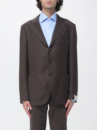 Borrelli Napoli Single-Breasted Wool and Silk Blazer with Peak Lapels