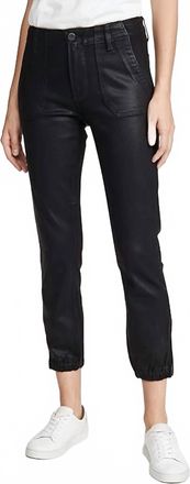 Paige Mayslie Joggers In Black Fog Luxe Coated