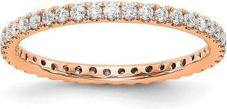 Diamond2Deal 14k Rose Gold Lab Grown Diamond Eternity Wedding Band Ring 1/2Ct Clarity- VS Color- G-H