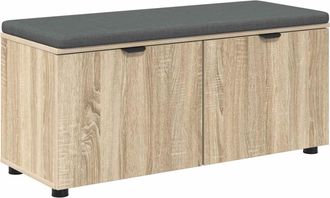 vidaXL Banco De Entrada Con Coj&iacute;n Roble Sonoma 100 X 38 X 46 Cm Vidaxl