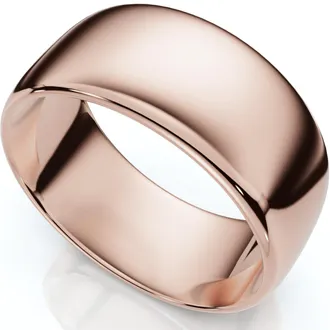 Pompeii3 9mm Dome High Polished Wedding Band 10k Rose Gold
